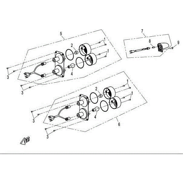 Tail Light Comp.(Rh) by CF Moto