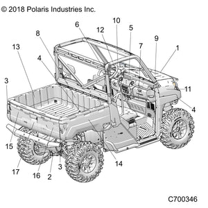 Tailgate Decal, Left by Polaris 7187090 OEM Hardware P7187090 Off Road Express