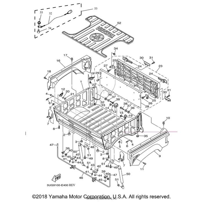 Tailgate Holder Cable Kit by Yamaha