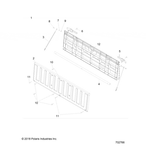 Tailgate Panel, Outer, Gloss Bl by Polaris 5437923-070 OEM Hardware P5437923-070 Off Road Express