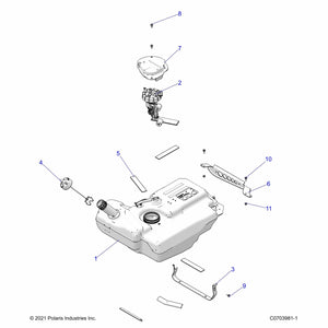 Tank Access Panel, Gloss Black by Polaris 5455061-070 OEM Hardware P5455061-070 Off Road Express