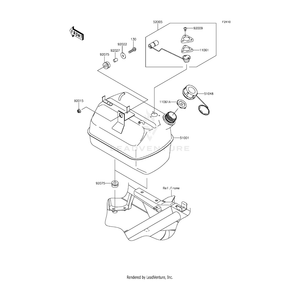 Tank-Comp-Fuel by Kawasaki 51001-0341 OEM Hardware 51001-0341 Off Road Express Drop Ship