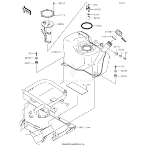 Tank-Fuel by Kawasaki 51004-0010 OEM Hardware 51004-0010 Off Road Express Drop Ship