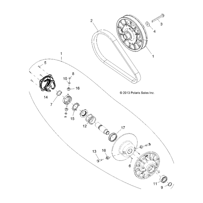 Tied Driven Clutch Assembly by Polaris