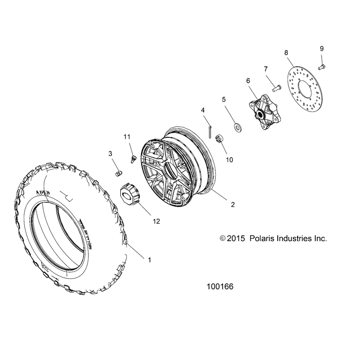 Tire, 25 X 8-12 by Polaris