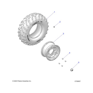 Tire 25X10-12Nhs489Genuine Par by Polaris 5413961 OEM Hardware P5413961 Off Road Express