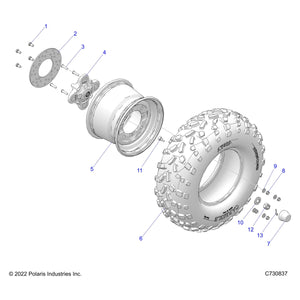 Tire 25X10-12Nhs489Genuine Par by Polaris 5414083 OEM Hardware P5414083 Off Road Express