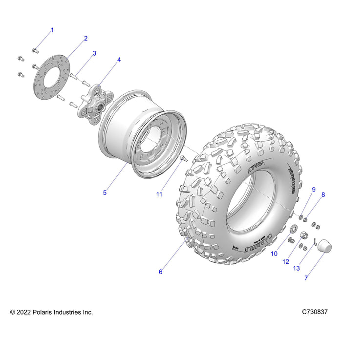 Tire 25X10-12Nhs489Genuine Par by Polaris