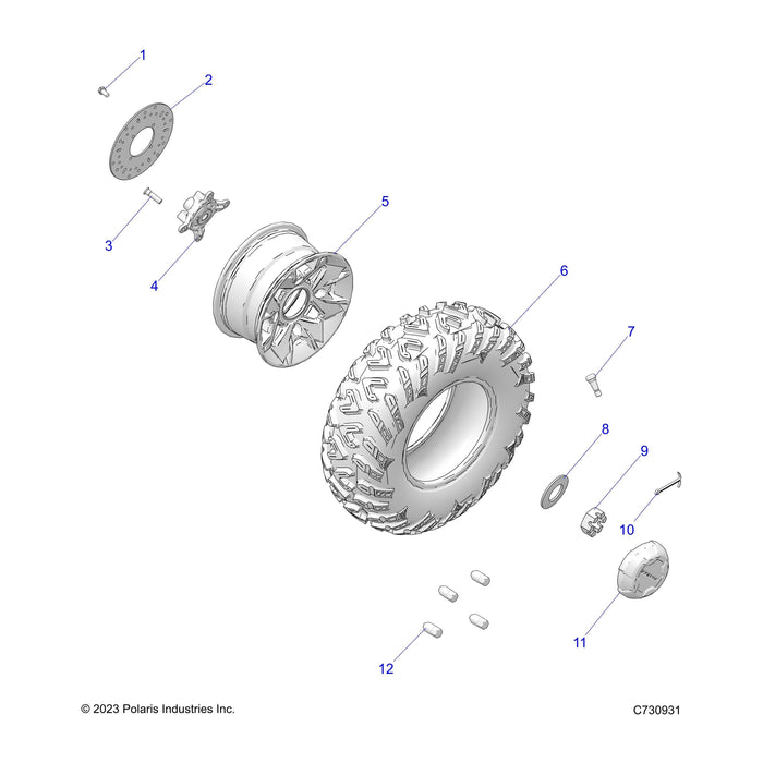 Tire-25X8-12 Nhs,Terra Cross by Polaris