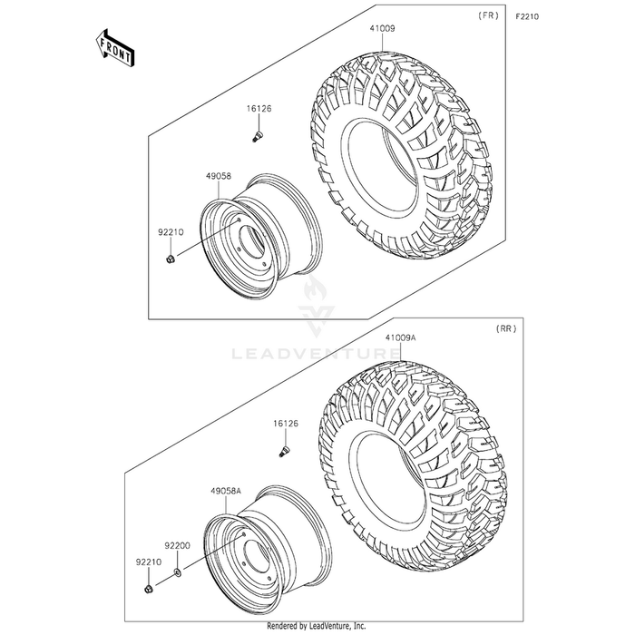 Tire,26X11.00R12 4Pr,Frontier by Kawasaki