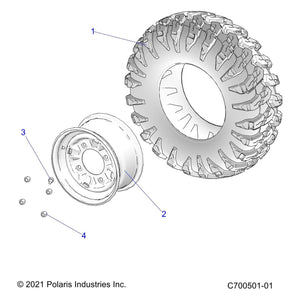 Tire Fr26X9R12Pxtgenuine Part by Polaris 5413761 OEM Hardware P5413761 Off Road Express