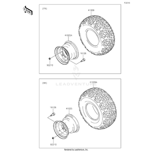 Tire,Front,24X9.00-10 4Pr,K968M by Kawasaki 41009-0765 OEM Hardware 41009-0765 Off Road Express Drop Ship