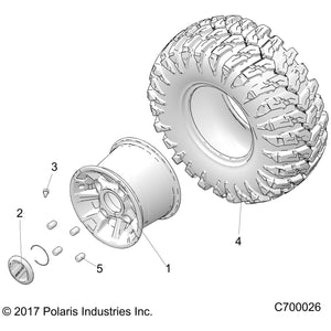 Tire-R,27X11.00-12,Mu52,Em by Polaris 5416566 OEM Hardware P5416566 Off Road Express