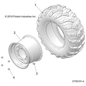 Tire, Rear, 25 X 10 -12 by Polaris 5414179 OEM Hardware P5414179 Off Road Express