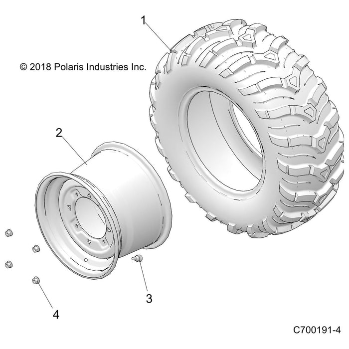 Tire, Rear, 25 X 10 -12 by Polaris