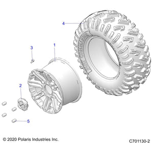 Tire, Rear, 27 X 11-14 by Polaris 5415347 OEM Hardware P5415347 Off Road Express