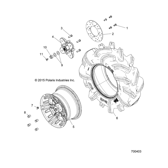 Tire, Rear, 28 X 11 X 14 by Polaris