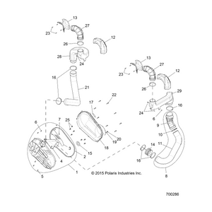 Top Intake Hose Cover, Orange M by Polaris 5451616-593 OEM Hardware P5451616-593 Off Road Express