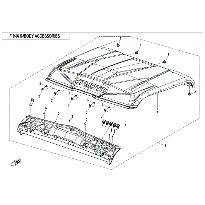 Top Roof Bracket by CF Moto