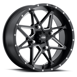 Tornado 14x7 Matte Black w/ Machined Accents Wheel by ITP 1421949727B Non Beadlock Wheel 57-86468 Tucker Rocky Drop Ship