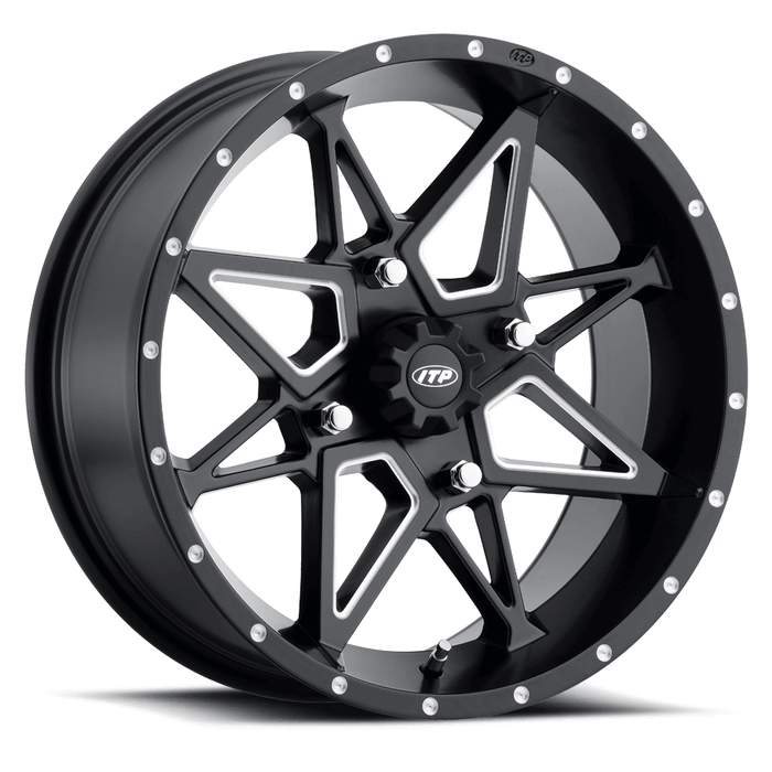 Tornado 14x7 Matte Black w/ Machined Accents Wheel by ITP