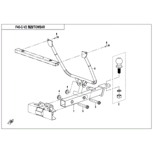 Towing Hitch Tube by CF Moto 5UW2-401200 OEM Hardware 5UW2-401200 Northstar Polaris