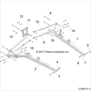 Trail Arm Weld, Left, Sky Blue by Polaris 1019356-737 OEM Hardware P1019356-737 Off Road Express