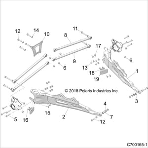 Trail Arm Weld Rht Pol Blu Met by Polaris 1023407-751 OEM Hardware P1023407-751 Off Road Express Drop Ship