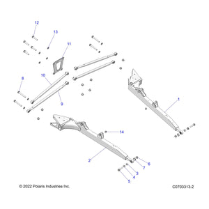 Trailing Arm, Left Hand, Matte by Polaris 1019356-458 OEM Hardware P1019356-458 Off Road Express