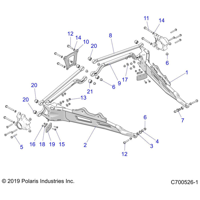 Trailing Arm Weld Lft Pol Blu M by Polaris