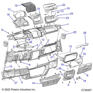 Trim-Glovebox,Xp,Orangerust by Polaris 5456615-750 OEM Hardware P5456615-750 Off Road Express