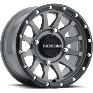 Trophy Wheel Kit w/ Rock A Billy Tire 14X7 4/137 5+2 (+10MM) Stealth Grey by Raceline 570-5206+570-1701 Premounted Wheel & Tire Kit 570-105803 Western Powersports Drop Ship