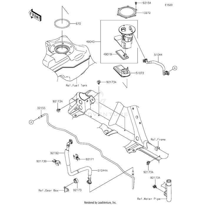 Tube-Assembly,Fuel Pump-Pipe by Kawasaki