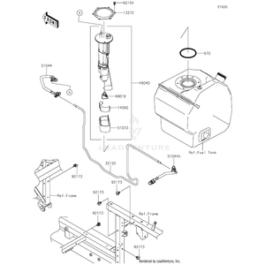 Tube-Assembly,Pipe-Injection Pipe by Kawasaki 51044-0834 OEM Hardware 51044-0834 Off Road Express Peach St