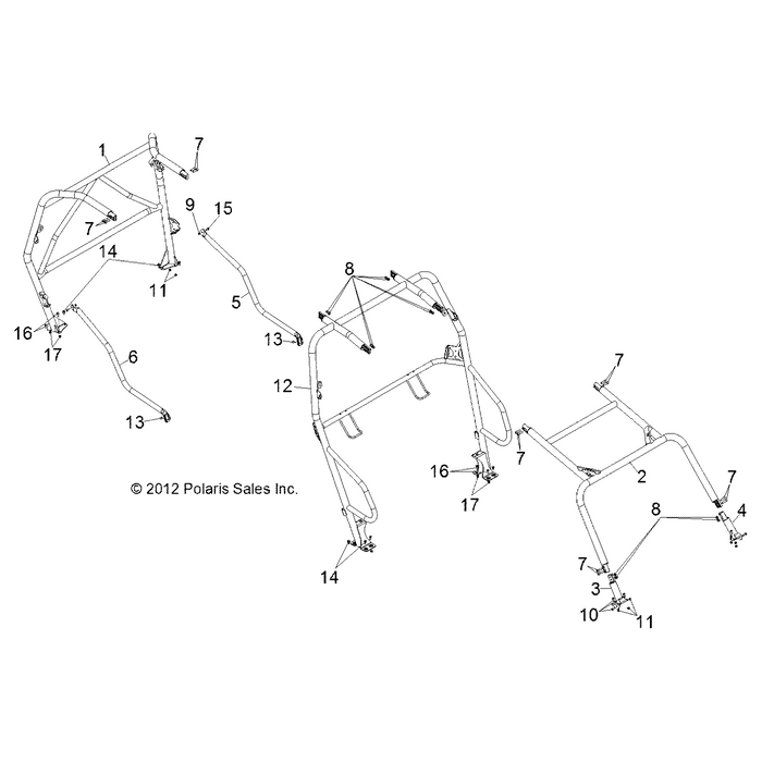 Tube-Cabframe,Rh,Side,Rr,Slvr by Polaris