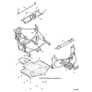 Tube Frame Assembly, Top, E-Coa by Polaris 1021252-329 OEM Hardware P1021252-329 Off Road Express