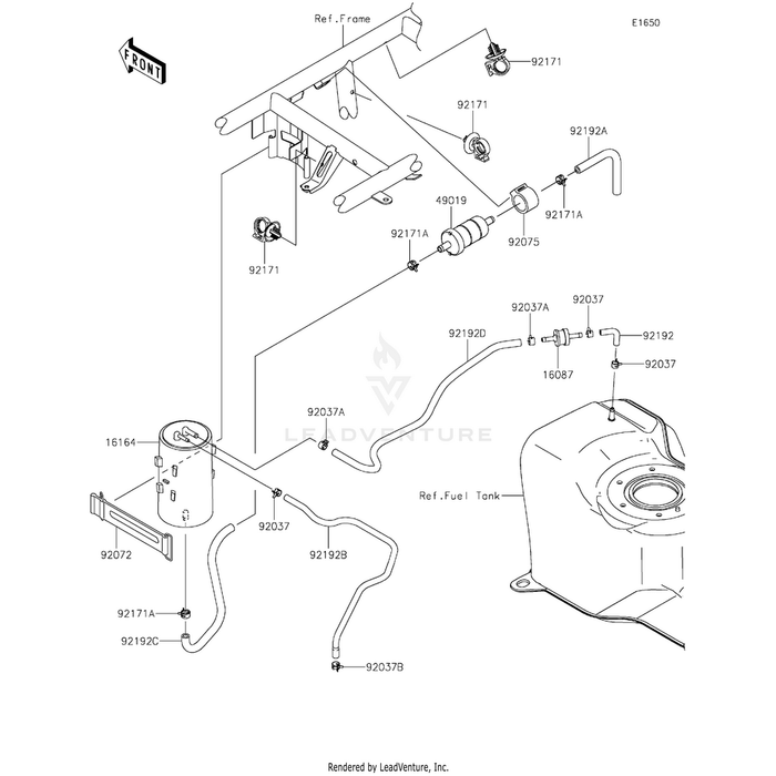 Tube,Fuel Tank-Check Valve by Kawasaki