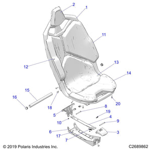 Tube-Seat Shell,Ecoat by Polaris 5340974-329 OEM Hardware P5340974-329 Off Road Express