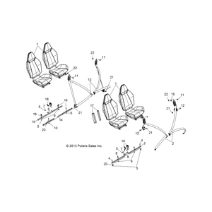 Tube-Seat Support,Rear,Bolted by Polaris 5336541-458 OEM Hardware P5336541-458 Off Road Express