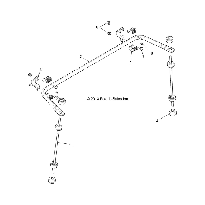 Tube Stabilizer, Rear, Matte Bl by Polaris