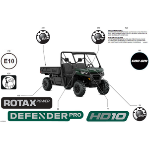 Tundra Green, Decal DEFENDER PRO by Can-Am 704909256 OEM Hardware 704909256 Off Road Express