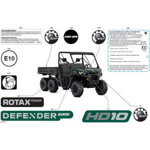 Tundra Green, Lateral Decal DEFENDER 6x6 by Can-Am 704909258 OEM Hardware 704909258 Off Road Express