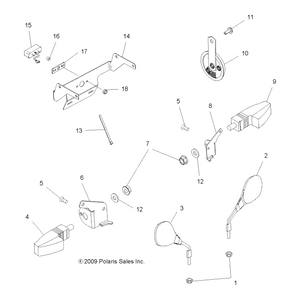 Turn Signal, Front, Left, Black by Polaris 2410721 OEM Hardware P2410721 Off Road Express