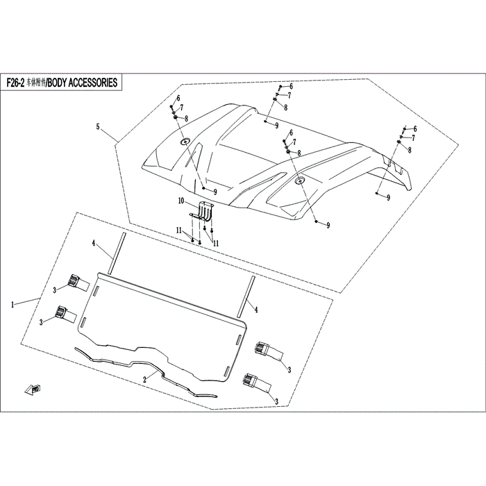 U8 Flip-Up Windshield 6.0Mm by CF Moto