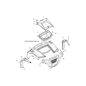 Under Hood Storage Bucket, Glos by Polaris 5437399-070 OEM Hardware P5437399-070 Off Road Express