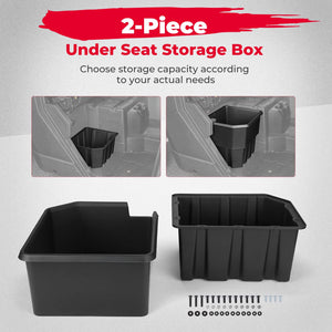 Under Seat Storage Box for Polaris Ranger XP 1000 / Crew (2018-2023) by Kemimoto B0113-14001BK Cargo Box B0113-14001BK Kemimoto