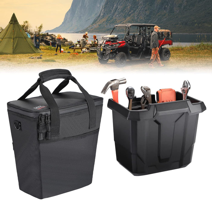 Underseat Storage Bin with Insulated Ice Cooler Bag for Can-Am Defender by Kemimoto