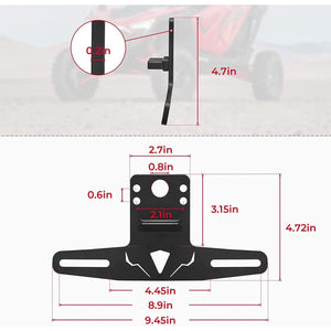 Universal 12V Lighted License Plate Holder Fit Can Am X3 / Polaris RZR by Kemimoto B0111-01501BK License Plate Mount B0111-01501BK Kemimoto