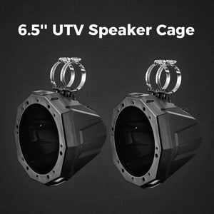 Universal 6.5" Speaker Cage Swivel Pods with 1.75 to 2" Mounting Clamps by Kemimoto B0104-00301BK Pod / Cage Speaker B0104-00301BK Kemimoto