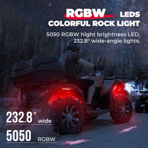 Universal 6 Pods RGB Rock Light Kit For UTV ATV Jeep Truck SUV Car by Kemimoto ‎B0803-03101BK Rock Lights ‎B0803-03101BK Kemimoto